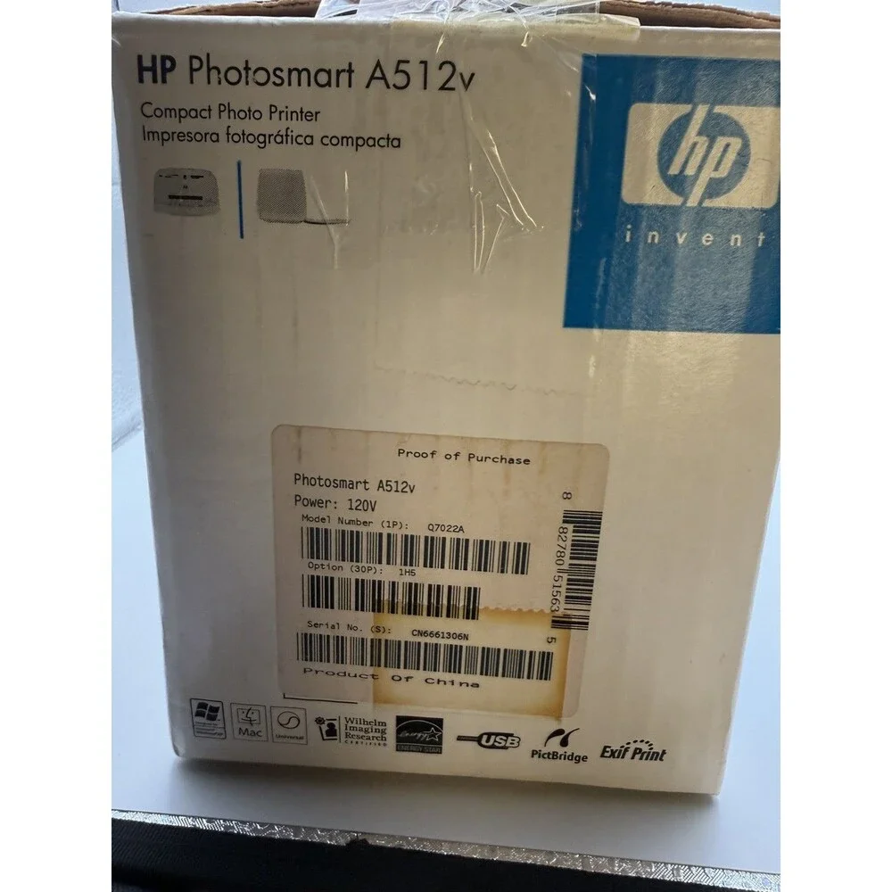 HP Photosmart A612 Portable Inkjet Photo Printer New Open Box.